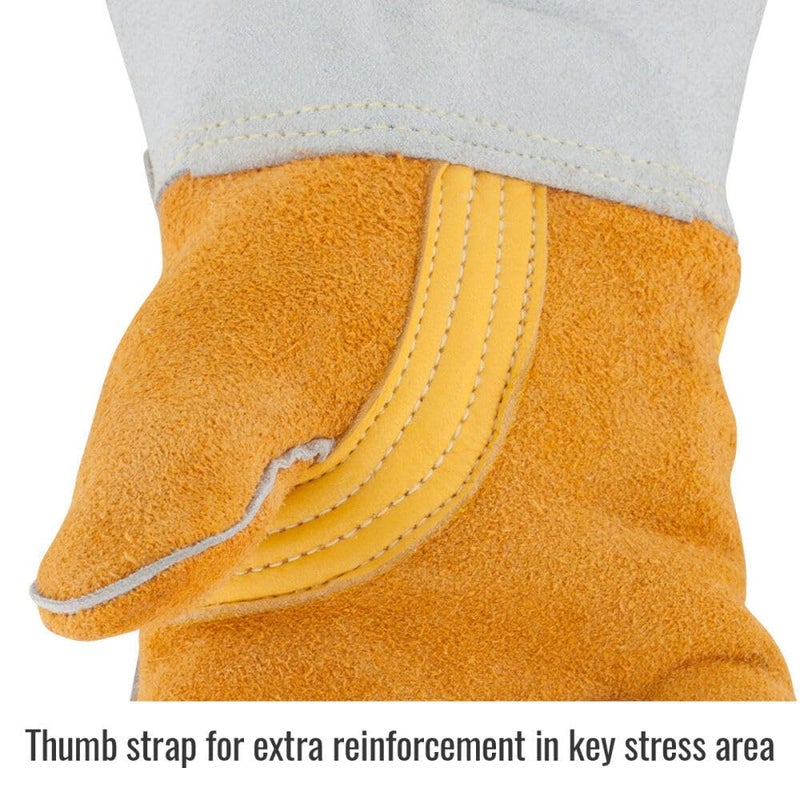 Black Stallion (850 Premium Grain Elkskin Stick Glove with Nomex Lined Back, Thumb Strap, Extra Thick, Kevlar Stitching, Flame and Abrasion Resistance, Large - Image 3